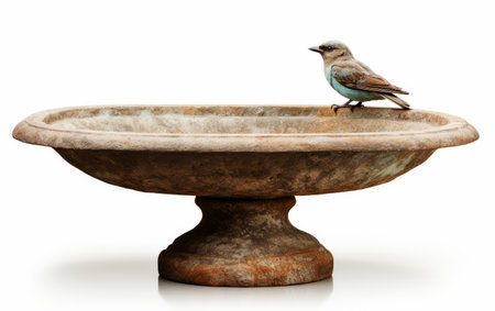 Bird Perched on Stone Bowlの素材