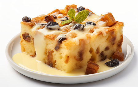 White Plate With Cake and Caramel Sauceの素材