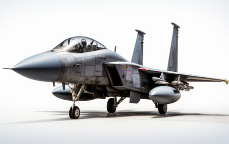 Fighter Jet Parked on Airport Runwayの素材