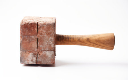 Wooden Hammer Striking Brickの素材