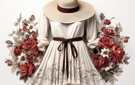 Hat and Scarf on White Surfaceの素材