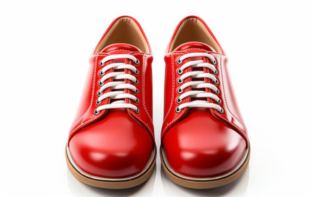 Pair of Red Shoes on White Floorの素材