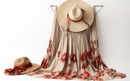 Hat and Scarf on White Surfaceの素材