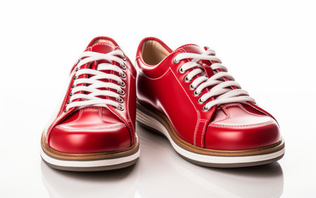 Pair of Red Shoes on White Floorの素材