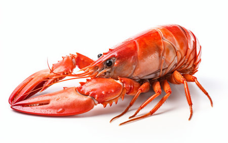 Close Up of Shrimp on White Backgroundの素材