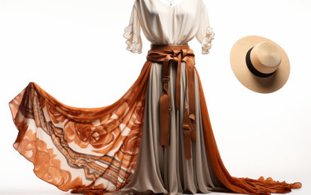 Hat and Scarf on White Surfaceの素材