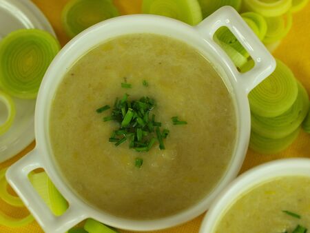 Green leek soupの写真素材