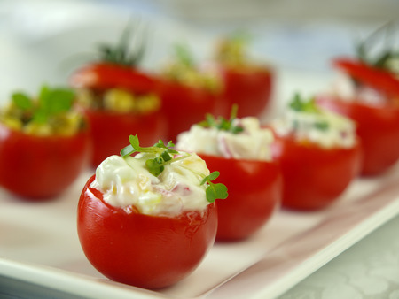 Stuffed cherry tomatoesの写真素材