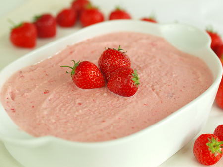 Strawberry ice creamの写真素材