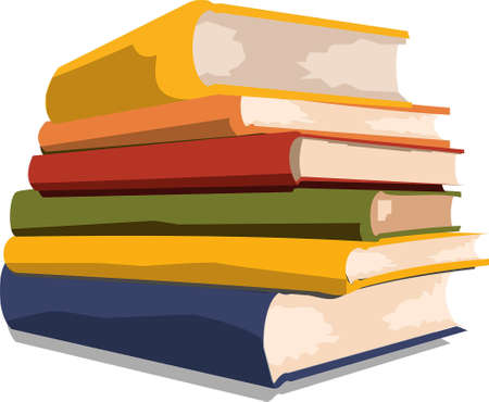 A set of colored books arranged verticaliyのイラスト素材