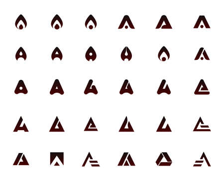 Many interpretations and variations of the letter A. Logo A. Symbol A. Letter Aのイラスト素材