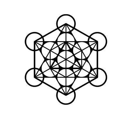 Cube of Metatron Sacred geometryのイラスト素材