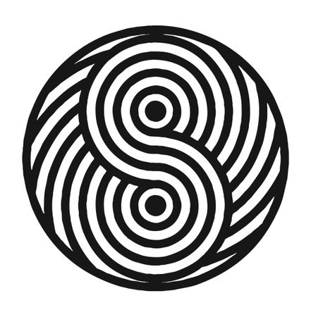 Abstract circle consisting of lines in the shape of a figure eightのイラスト素材
