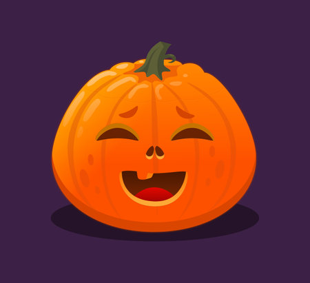 Illustration of a smiling pumpkinのイラスト素材