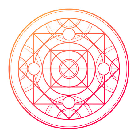 Geometric alchemical magic circle. Alchemy is a magic circleのイラスト素材