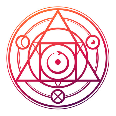 The magic circle of mystical geometry. Alchemical circleのイラスト素材