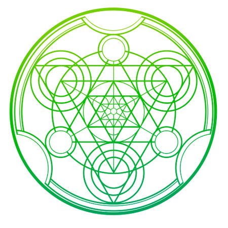 Alchemy call circle. Geometric alchemical magic circleのイラスト素材