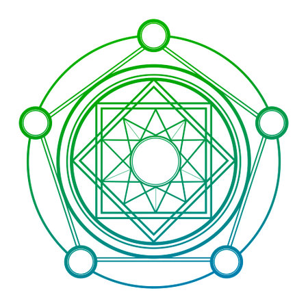 Alchemical magic circle. Secret geometryのイラスト素材