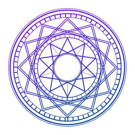 The magic circle, a symbol of mystical geometry. Alchemy is a magic circleのイラスト素材