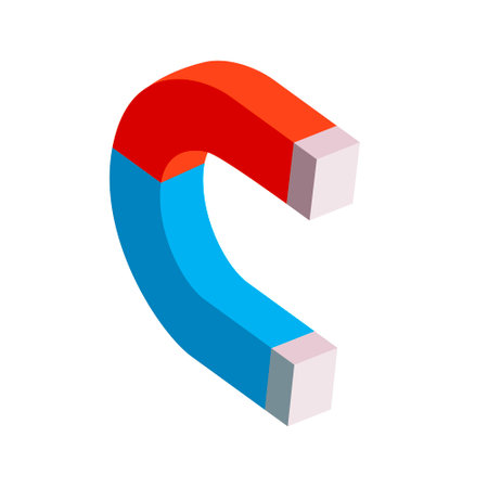 Magnet with red and blue halvesのイラスト素材