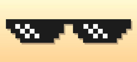 Like Boss Dark Glasses. Laike Boss pixel glassesのイラスト素材