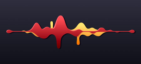 Illustration of a double sound waveのイラスト素材
