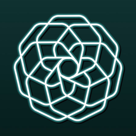 A geometric flower of many heptagons forming a circleのイラスト素材