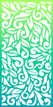 Bright green-blue background with scattered leavesのイラスト素材