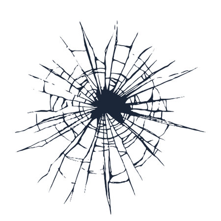 A bullet hole in the windshieldのイラスト素材