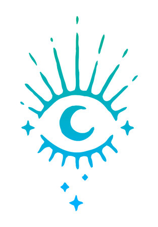 Abstract image of an eye with starsのイラスト素材