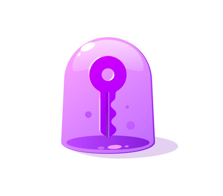 The key is in the purple containerのイラスト素材