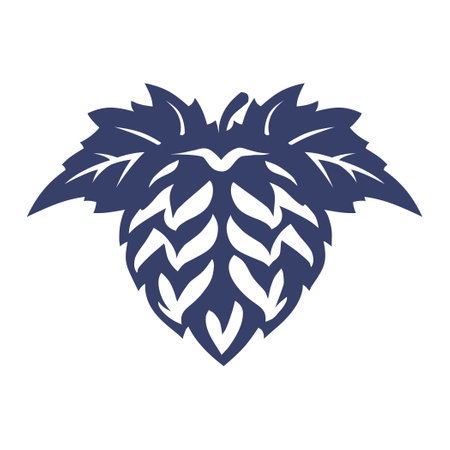 Dark engraving icon of hop flower with leavesのイラスト素材