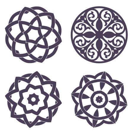 Several circles with different patternsのイラスト素材
