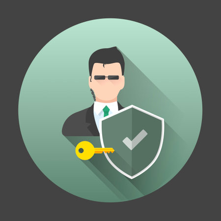 Illustration of a bodyguard who provides securityのイラスト素材