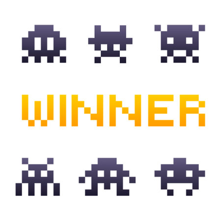 Winner. Pixel graphics, pixel monstersのイラスト素材