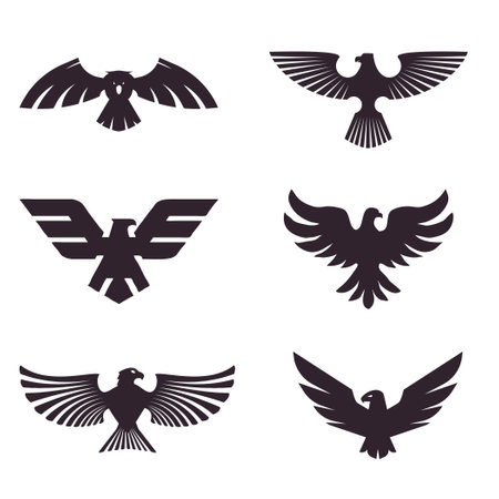 Eagle icon logo on a white backgroundのイラスト素材