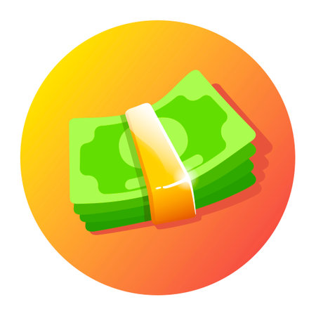 Illustration of a wad of money. Money iconのイラスト素材
