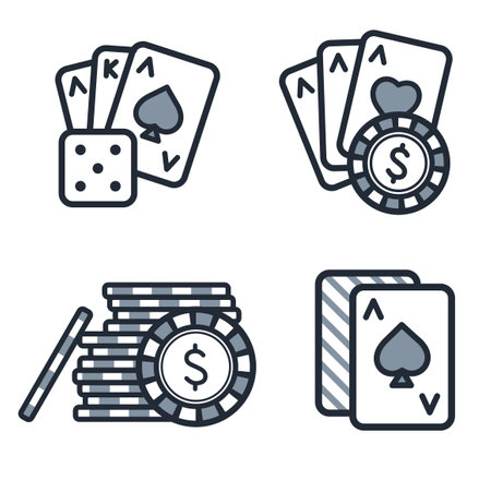 Icons of casino card games and chipsのイラスト素材