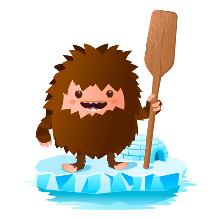 Illustration of Yeti on an icebergのイラスト素材