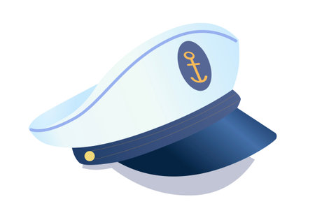 Illustration of a ship captain's hatのイラスト素材