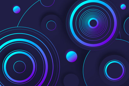 Abstract futuristic dark background with blue splashesのイラスト素材
