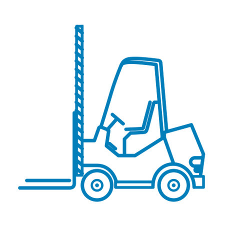 Outline icon of a forklift warehouse machineのイラスト素材
