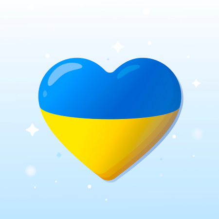 Illustration of the heart of a Ukrainianのイラスト素材