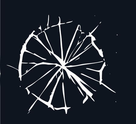 Cracked glass shattered effect on dark backgroundのイラスト素材