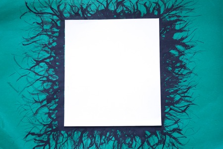 The black frame on a green backgroundの写真素材