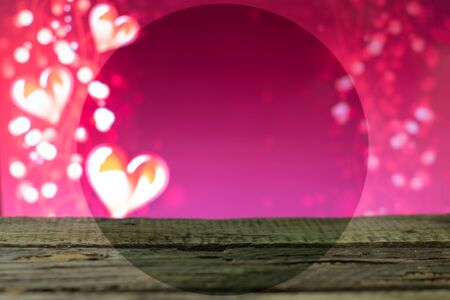 Wooden boards with hearts for Valentine's day.の写真素材