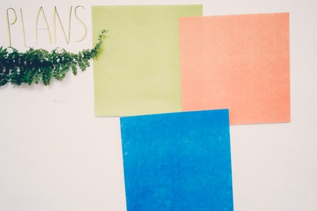 The inscription on a white background with the leaves of plants.の写真素材