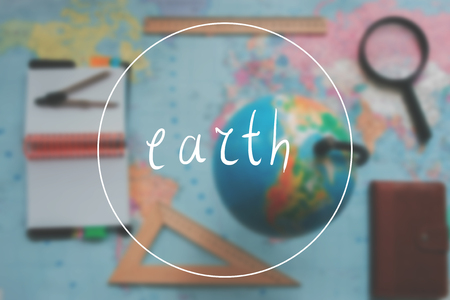 Globe on a blurred backgroundの写真素材