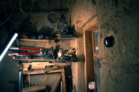 Interior old instrumental in the village with various instrumentsの写真素材