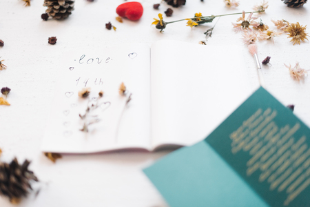 Still Life concept for St. Valentine's Day mocapの写真素材